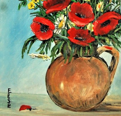 Poppies and Wildflowers, Oil on Wood-ZYI-1196111