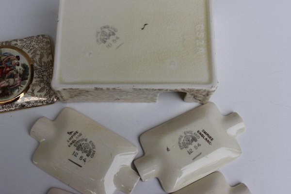 Porcelain Ashtray Set from Empire England, 1970s, Set of 7-UWJ-1422111