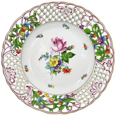 Porcelain Bouquet of Saxony Wall Decoration Plate from Herend Hungary-UCH-1224418