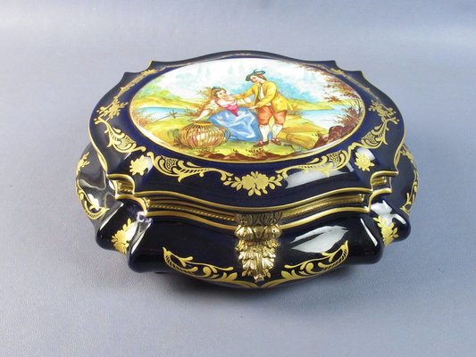 Porcelain Box Sèvres Finely Hand Painted Folk Chest of Chest, 1955-PWG-1751119