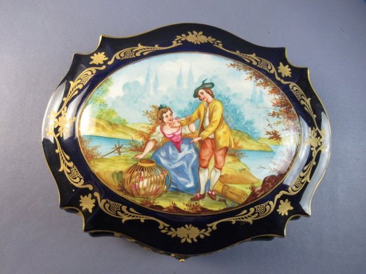 Porcelain Box Sèvres Finely Hand Painted Folk Chest of Chest, 1955-PWG-1751119