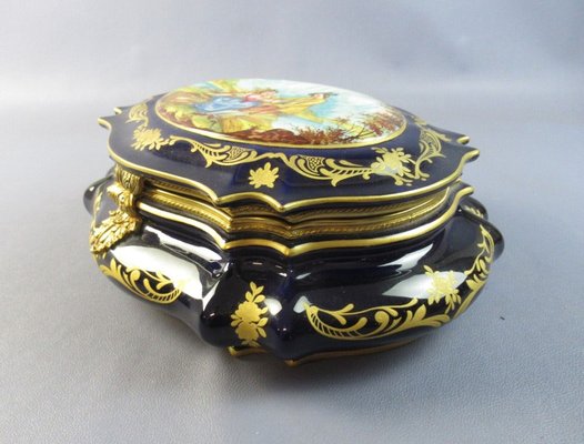 Porcelain Box Sèvres Finely Hand Painted Folk Chest of Chest, 1955-PWG-1751119