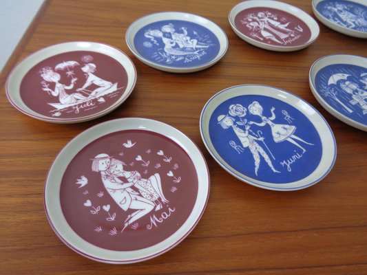 Porcelain Coasters by Raymond Peynet for Rosenthal Studio Line, 1960s, Set of 12-RDW-1785483