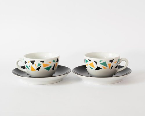 Porcelain Coffee Cups by Terrazzo from Hutschenreuther, 1980s, Set of 2-IXK-1347641