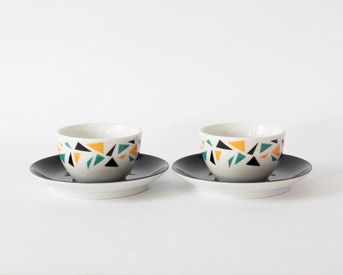 Porcelain Coffee Cups by Terrazzo from Hutschenreuther, 1980s, Set of 2-IXK-1347641