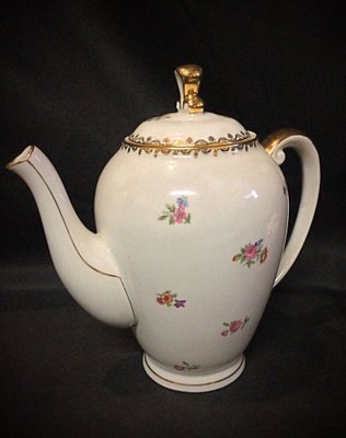 Porcelain Coffee Pot, Pitcher & Sugar Bowl from from S.E.R France, 1950s, Set of 3-JZV-2041106