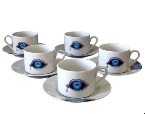 Porcelain Cups by Salvador Dali, Set of 5-GT-1145142