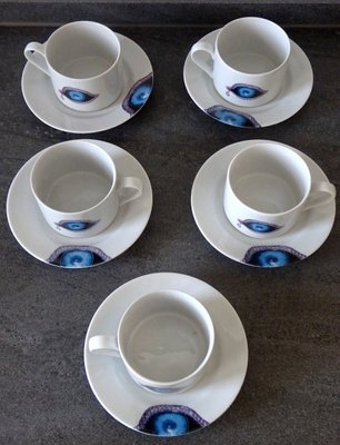 Porcelain Cups by Salvador Dali, Set of 5-GT-1145142