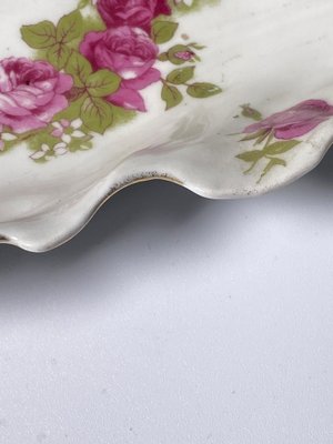 Porcelain Dish with Roses, Limoges, France, 1970s-UR-1423380