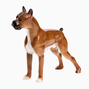 Porcelain Figurine of a Boxer Dog in the Style of Copenhagen Porcelain-FSD-885755