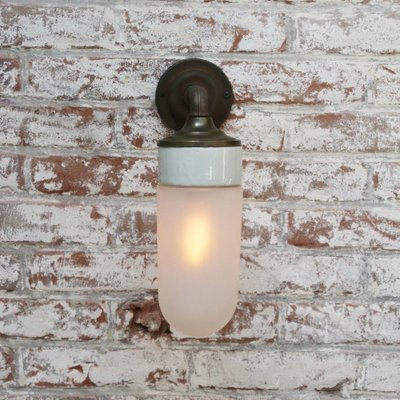 Porcelain, Frosted Glass, Brass and Cast Iron Wall Sconce-BLS-1445060