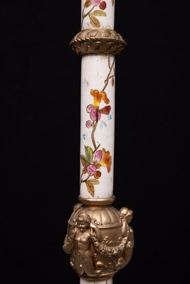 Porcelain Gilt Metal Porcelain Floor Lamp from Zsolnay, Hungarian, 1870s-GCG-2024707