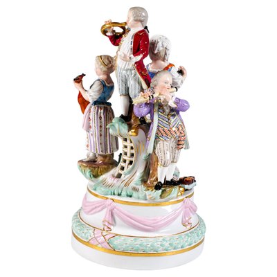 Porcelain Group of 4 Gardening Children Playing Music by J.J. Kaendler for Meissen, 1850s-EMT-1704068