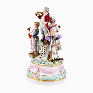 Porcelain Group of 4 Gardening Children Playing Music by J.J. Kaendler for Meissen, 1850s-EMT-1704068