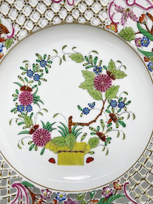 Porcelain Indian Basket Wall Decoration Plate from Herend Hungary-UCH-1224405