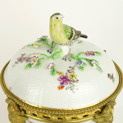 Porcelain Lidded Box with Bronze Details in the Style of Meissen, Paris, Late 19th Century-KMT-1069282