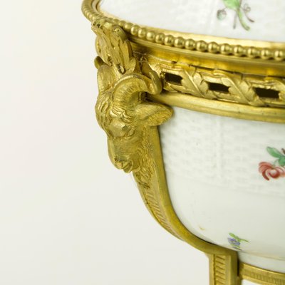 Porcelain Lidded Box with Bronze Details in the Style of Meissen, Paris, Late 19th Century-KMT-1069282