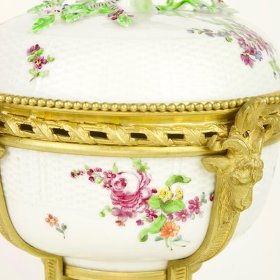 Porcelain Lidded Box with Bronze Details in the Style of Meissen, Paris, Late 19th Century-KMT-1069282