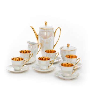 Porcelain Millennium Series Coffee Set from Wałbrzych, 1960s, Set of 15-FSD-1098214