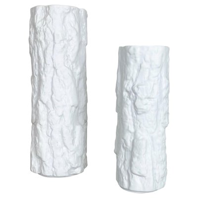 Porcelain OP Art Brutalist Vases from Bareuther, Bavaria, Germany, 1970s, Set of 2-QZ-1120674