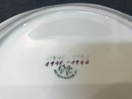 Porcelain Plate from Weisswasser GCH, 1940s-WQQ-1133235