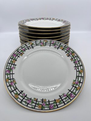 Porcelain Plates Art Deco Chabrol and Poirier, Set of 12-AVC-1298559