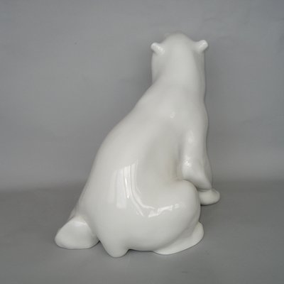 Porcelain Polar Bear and Cubs Sculptures from Lomonosov, 1960s, Set of 3-YGE-703530