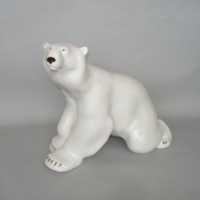 Porcelain Polar Bear and Cubs Sculptures from Lomonosov, 1960s, Set of 3-YGE-703530