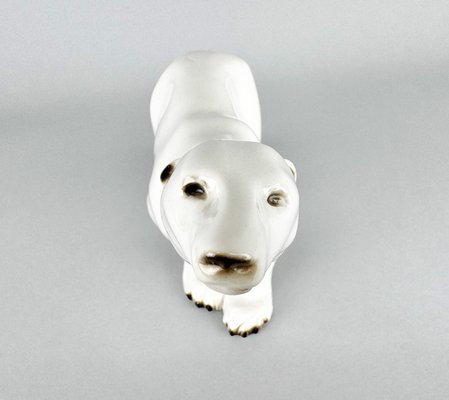 Porcelain Polar Bear Sculpture from Royal Dux, Former Czechoslovakia, 1960s-TZ-2018655