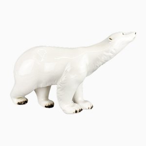 Porcelain Polar Bear Sculpture from Royal Dux, Former Czechoslovakia, 1960s-TZ-2018655