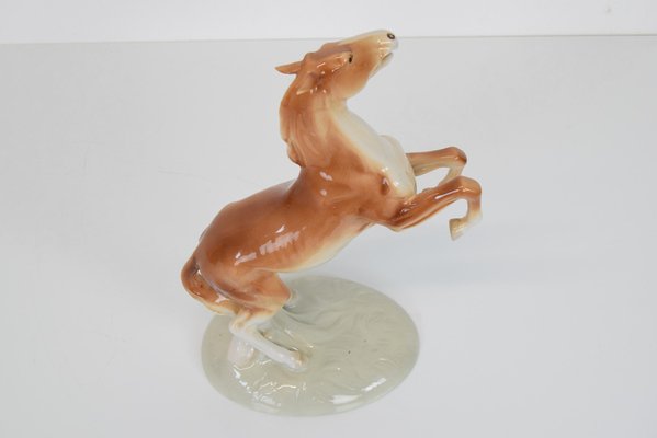 Porcelain Prancing Horse from Royal Dux, 1940s-TZ-1454065