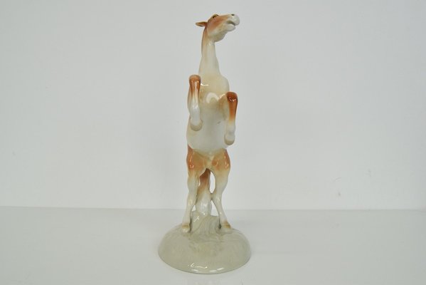 Porcelain Prancing Horse from Royal Dux, 1940s-TZ-1454065