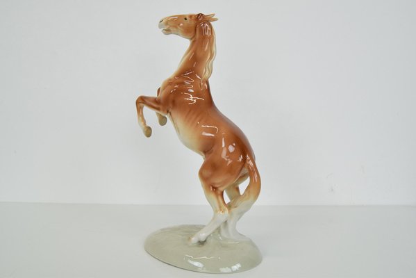 Porcelain Prancing Horse from Royal Dux, 1940s-TZ-1454065