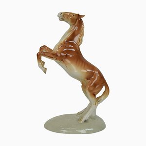 Porcelain Prancing Horse from Royal Dux, 1940s-TZ-1454065