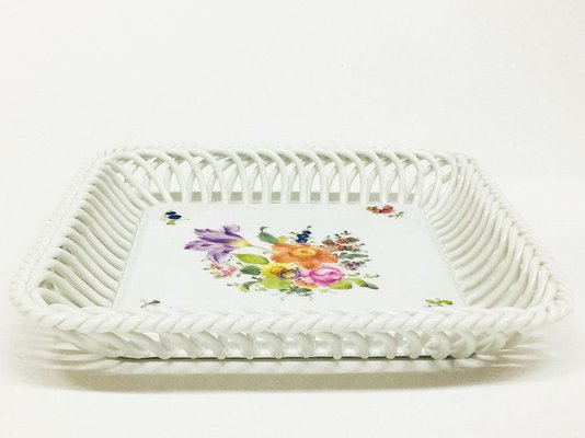 Porcelain Printemps Square Openwork Basket from Herend, Hungary-UCH-1224641