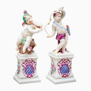 Porcelain Putti of Diana and Hermes from Nymphenburg, Early 20th Century, Set of 2-VEI-2022786