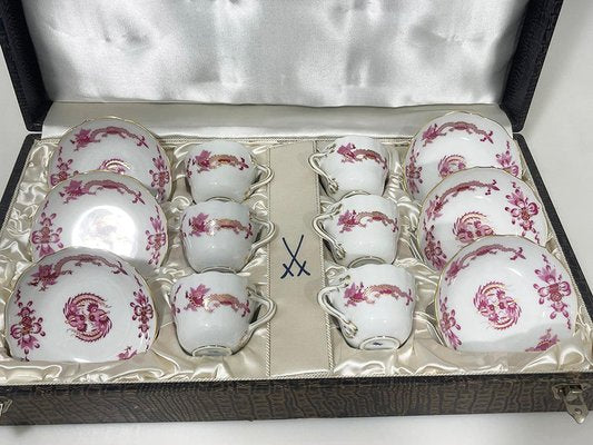 Porcelain Rich Court Dragon Cups and Saucers from Meissen, Germany, 1960s, Set of 2-UCH-2042700