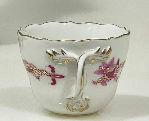 Porcelain Rich Court Dragon Cups and Saucers from Meissen, Germany, 1960s, Set of 2-UCH-2042700