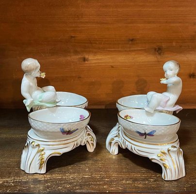 Porcelain Salt Cellars by Rotschild for Herend, Hungary, 1960s, Set of 2-UCH-2035246