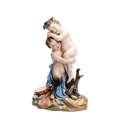 Porcelain Satyr and Dionysus Group from Meissen, 19th Century-WMV-1129603