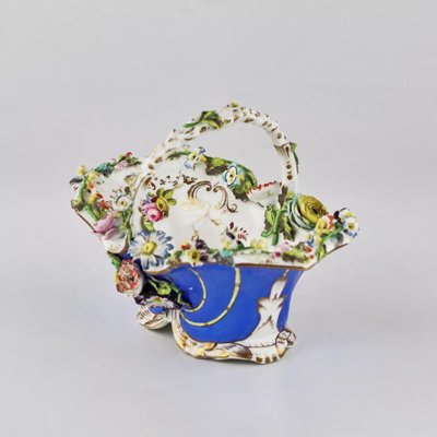 Porcelain Vase-Basket with Molded Flowers-WMV-1129654