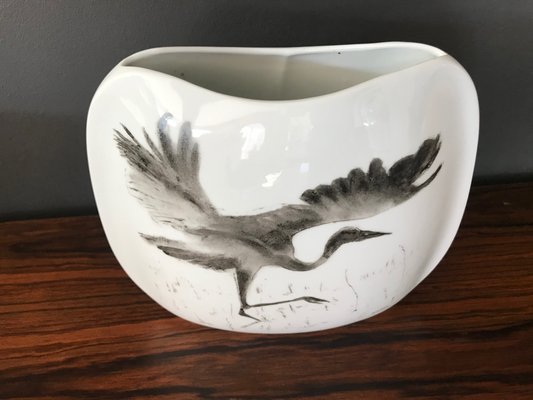 Porcelain Vase with Heron Decoration by M. Houben for Royal Porzellan, 1960s-XQY-669476