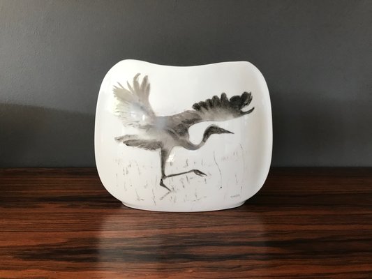 Porcelain Vase with Heron Decoration by M. Houben for Royal Porzellan, 1960s-XQY-669476