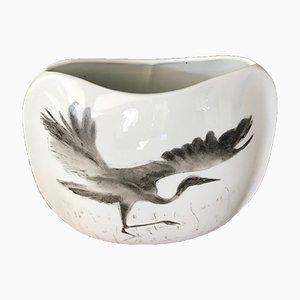 Porcelain Vase with Heron Decoration by M. Houben for Royal Porzellan, 1960s-XQY-669476