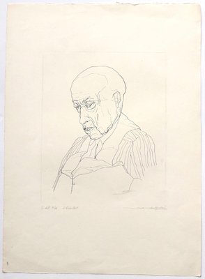 Portrait Etching by André Roland Brudieux, 1960s-ZCI-778561