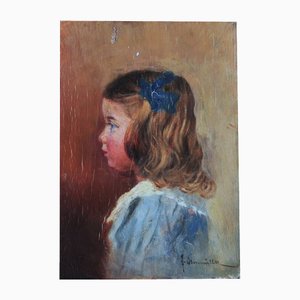 Portrait of a Girl, Early 20th Century, Oil on Wood-QOR-2027071