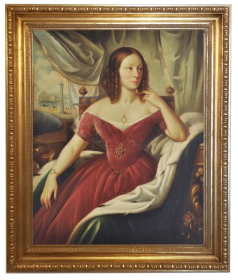 Portrait of a Lady, Venetian School, 2002, Oil on Canvas, Framed-YUW-1317053