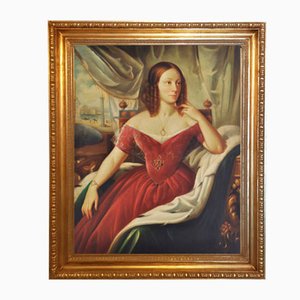 Portrait of a Lady, Venetian School, 2002, Oil on Canvas, Framed-YUW-1317053