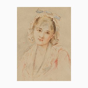 Portrait of a Lady with a Bonnet, 1820, Graphite on Paper-OJR-1273272