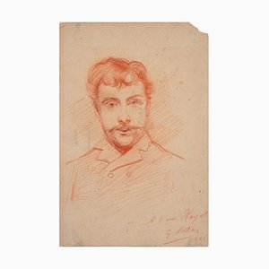 Portrait of a Man - Original Pencil Drawing by G.J. Sortais - 1886 1886-ZCI-758637